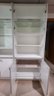3 White Formica And Glass Door Display Curio Cabinets  - See Description