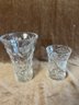 (#33) Cut Crystal Glass Vases / Bud Vase Lot Of 2