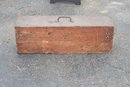 (207)  Vintage Wood Tool Box With Separate Tool Section/missing Closure