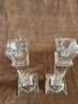 (#161) Pair Of Lead Crystal Candlestick Holders 10'H