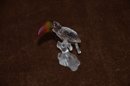 (#185) Swarovski Crystal Toucan Tropical Bird Figurine On Frosted Branch 3'H