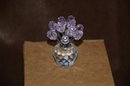 (#202) Swarovski Crystal PINK ROSES In Vase 2.5'H