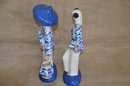 (#33) Hedi Schoop Figurines Oriental Women And Man 12' Hollywood California Ceramic  - See Condition Notes