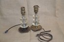 (#111) Vintage Crystal And Brass Table Lamps 8' Pair