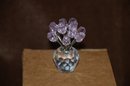 (#202) Swarovski Crystal PINK ROSES In Vase 2.5'H