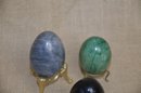 (#32) Marble Eggs With Stand 3' ~ Onyx ~ Gray ~ Jade