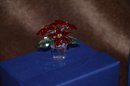 (#203) Swarovski Crystal RED POINSETTIA In Vase With Box