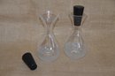 (#36) Oil And Vinegar Glass Set Rubber Stopper 8'Height