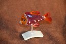 (#196B) Swarovski Crystal PARADIS CAMARET Fuchsia Rain FISH Figurine On Stand