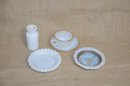 (#46) Assorted Lot Of Milk Glass ~ Fire King Espresso Cup & Saucer, Milk Glass Ashtray