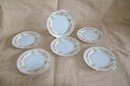 (#40) Set Of 6 Hand Painted ' Holly' China Appetizer Plates MELODY 6.5'