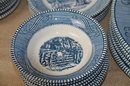 (#39) Currier & Ives Royal Ironstone Blue China Dishes Oven Proof  Dishwasher Safe - Quantity In Details