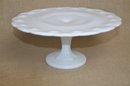 (#49) Vintage White Milk Glass Pedestal Cake Stand 11' Round