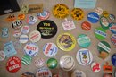 (#55) Lot Of Political Buttons ~ Display Shadow Box Frame (no Glass)