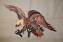(#43) Wooden Sculpted Eagle Wall Hanging 34x18