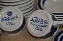 (#9) Dishes Arabia Blue Rim Hand Painted Dish Washer Proof