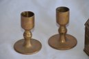 (#14) Brass Trinket Box ~ Copper Candle Stick Holders 3.5'H