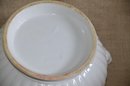 (#50) Japan White Ceramic Soup Tureen With Ladle 11' Diag.