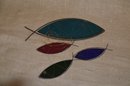 (#66) Mid Century Modern Fish Stained Glass Wind Chime Mobile