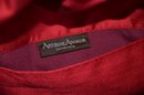 (#72) Red Silk Wood Handle Artisan Angkor Handbag Evening Bag 13x15
