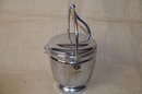 (#59) Vintage MCM Silver Plated EPC 44 Swing Top Ice Bucket Glass Insulated Insert ~ Tongs Attach To Lid