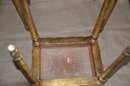 Vintage Empire Italian Florentine Gilted And Painted Red Trim Wood Nesting Tables 3 Set - See Condition Notes