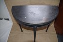 Vintage 4 Legged Side Accent Flip Top Demilune Console Table - See Condition Notes