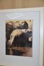 (#41) White Framed Picture Of Elephant 22'x18  - Can Be Framed Vertical Or Horizontal