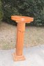 (#10) Wood Pedestal Stand With Removable Round Top