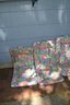 (307)  Outdoor High Back Chair Cushions Lot Of 4 - Some Soiled  * Chairs Not Included*  44' X 20'
