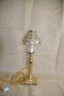 (#56C) Brass Table Stick Lamp With Beige Shade 17.5 Height Base 5.5