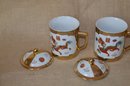 (#145) Pair Of Chinese Large Tea Cup With Lid