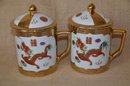 (#145) Pair Of Chinese Large Tea Cup With Lid