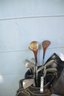 (312) Golf Clubs And Golf Carry Bag   3 Wood Vintage Drivers