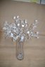 (#9) Dried Silver Dollar Sprig Leave Branches Lunaria Branches In Glass Vase