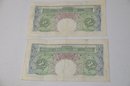 (#432) Vintage Bank Of England One Pound Currency Bills Lot Of 2