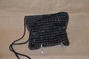 (#29) Beaded Black Evening Handbag With Strap