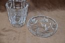 (#36) Glass Medium Bud Vase And Candy Dish Bowl
