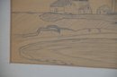 5) Pencil Stetched By Sylvester Moore Of Montauk Point Lighthouse Framed Picture