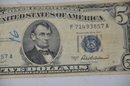 (#437) Series 1953 A Silver Certificate Blue Seal Note $5 Five Dollar Bill United States Serial#F71493857A