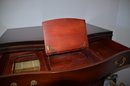 Vintage Mahogany Robert W. Caldwell Highboy 6 Drawer Dresser On Wheels, Top Vanity Mirror, Bottom Cedar Drawer