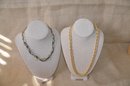 (#34) Costume Jewelry Necklaces: Lia Sophia Gold / Black Link Chain 9' ~ Gold Link Chain 12'