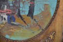 9) Signed Morris Katz Oil Painting Cottage In The Forest Gold Oval Frame
