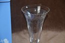 (#46) Wedgwood Clear Etched Crystal Glass Vase With Box