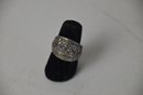 (#443) Vintage Marcasite Silver Cocktail Ring (not Stamped 925 ) Tested Sterling
