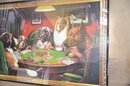 (#37) Vintage Framed Poster A BOLD BLUFF Dogs Playing Coolidge