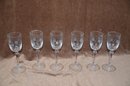 (#50) Toscany Etched Flower Detail Stem Wine Glasses Set Of 6
