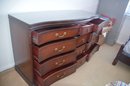 Vintage Mahogany 12 Drawer Dresser By Robert W. Caldwell On Wheels Glass Protective Top Secret Compartment