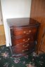 Vintage Mahogany 3 Drawer Night Stand With Protective Glass Top By Robert W. Caldwell