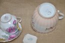 (#33) Vintage Royal Albert Floral Cup And Saucer ~ Tooth Pick Porcelain Holder ~ Large Cup (chipped Edge) ~